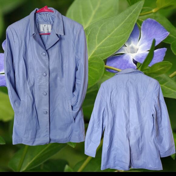 Blazer Coat Jacket From David 2 Leather Factory Periwinkle Color Size 12 / 46 - Picture 8 of 8
